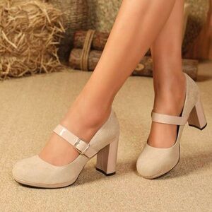 Nude Mary Jane Heels